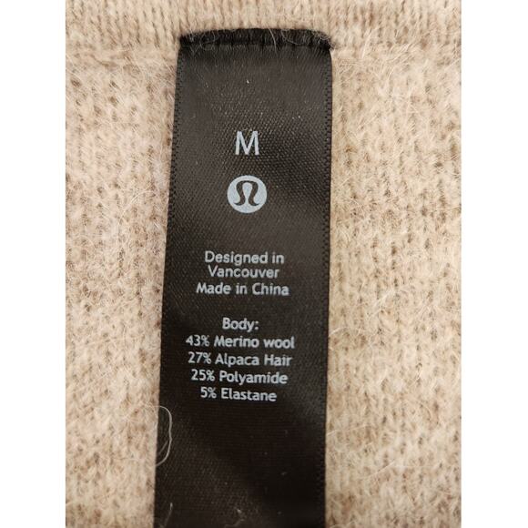 Lululemon Alpaca Wool Blend Crewneck Light Tan Sweater Men Size Medium - Picture 5 of 5